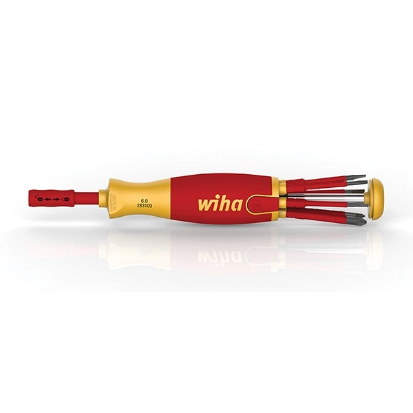 Tournevis Porte Embout Slim VDE 75 Mm WIHA Liftup - 6 Embouts FENTE /PH /XENO PZ2 - 38611