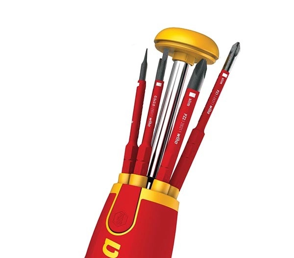 Tournevis Porte Embout Slim VDE 75 Mm WIHA Liftup - 6 Embouts FENTE /PH /XENO PZ2 - 38611 – Image 6