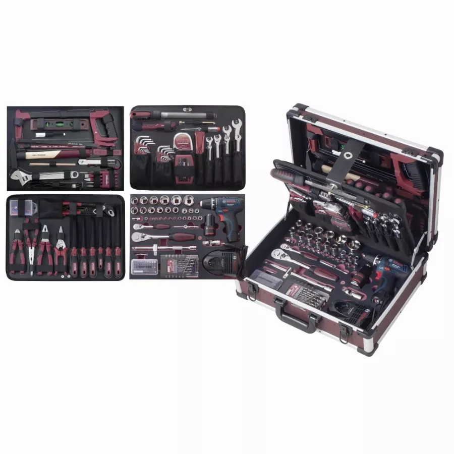 Coffret D'outils Pro-Line KRAFTWERK 264 Pièces + Perceuse Visseuse BOSCH 1/4" 1/2" - 3949 – Image 4