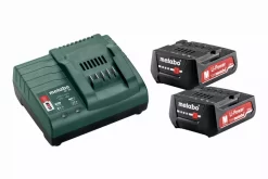 Pack énergie 12V METABO - Pack 2 Batteries 12 Volts + Chargeur 2 X 2,0 Ah Li-Power, SC 30 - 685300000