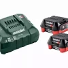 Pack énergie 12V METABO - Pack 2 Batteries 12 Volts + Chargeur 2 X 4,0Ah LiHD, ASC 55 - 685301000
