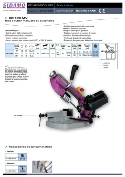 Scie A Ruban SIDAMO SR125 MV 300W - Avec Socle, Lame Et Butée - 20114101
