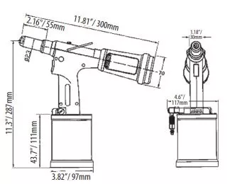 Riveteuse Oleopneumatique 2.4 à 6 MAE Avec Accessoires - RIV503